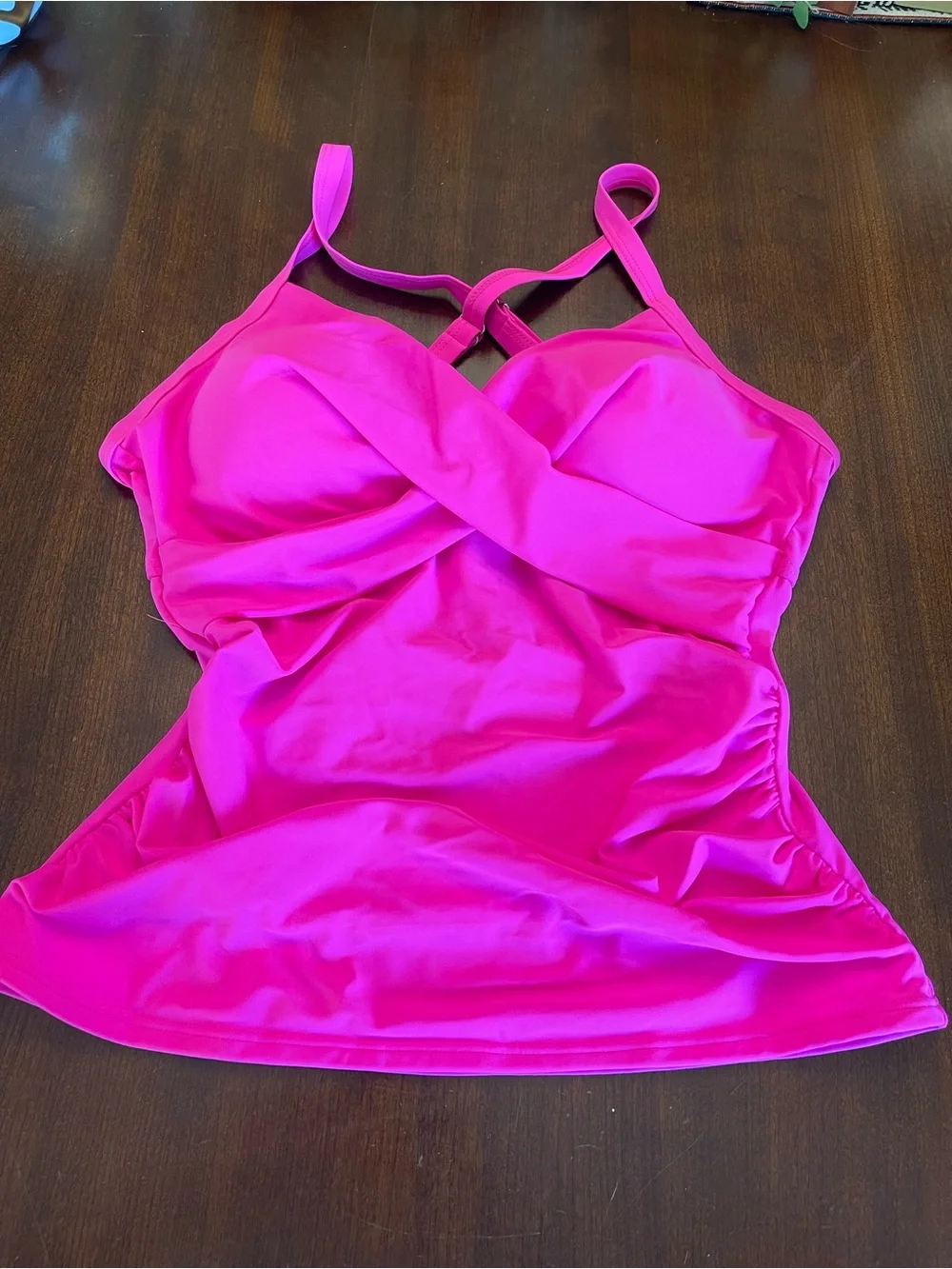 NWT B2prity Ruched Twist-Front Tankini Top - Picture 3 of 8